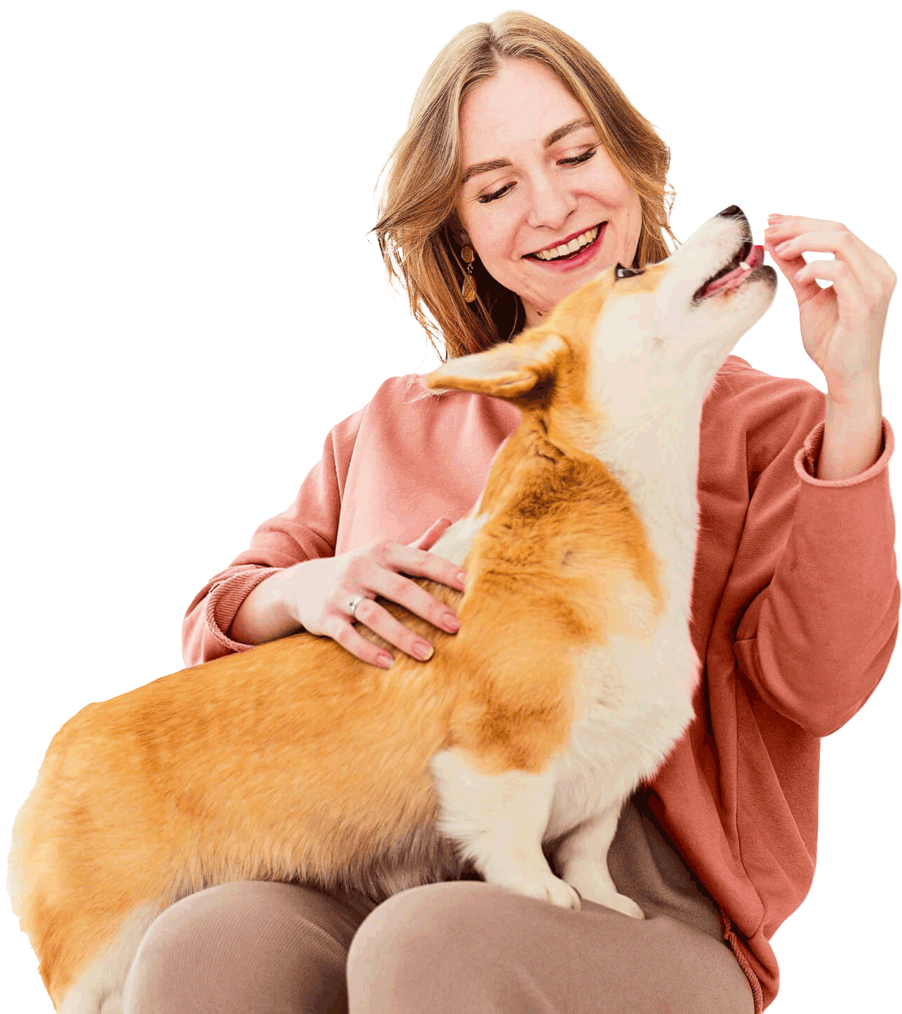 Veterinarian with pet